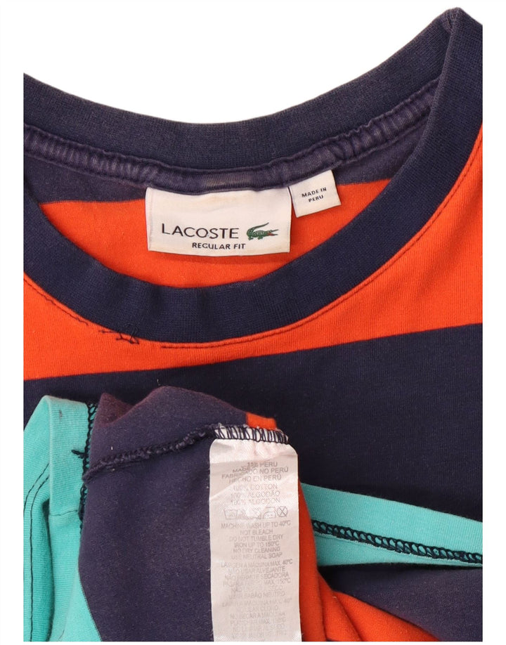Женская футболка с рисунком Lacoste Top UK 14, средняя, разноцветная полоска