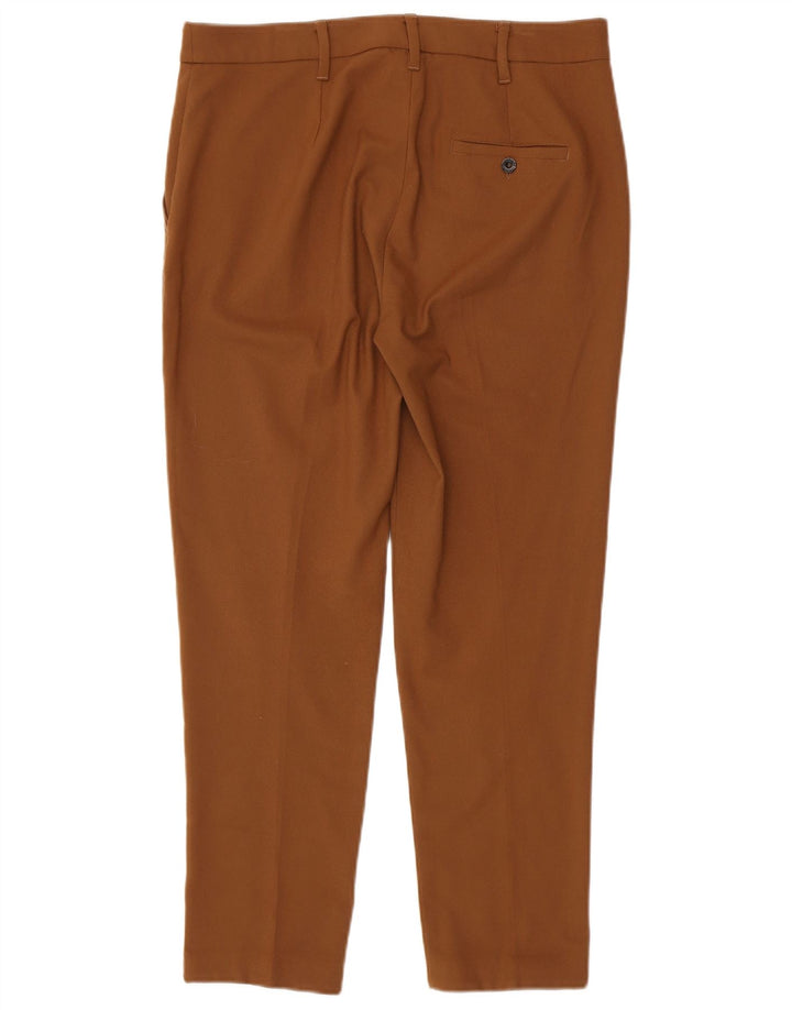 Женские узкие костюмные брюки MARELLA UK 14, большие W34 L28, коричневые, полиэстер