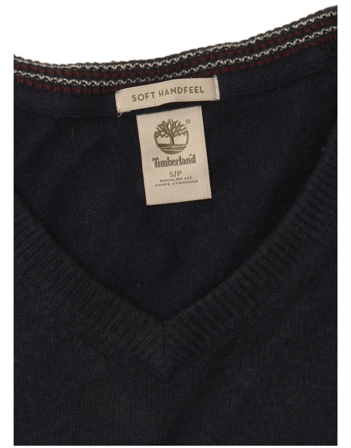 Мужской джемпер с v-образным вырезом Timberland, маленький темно-синий
