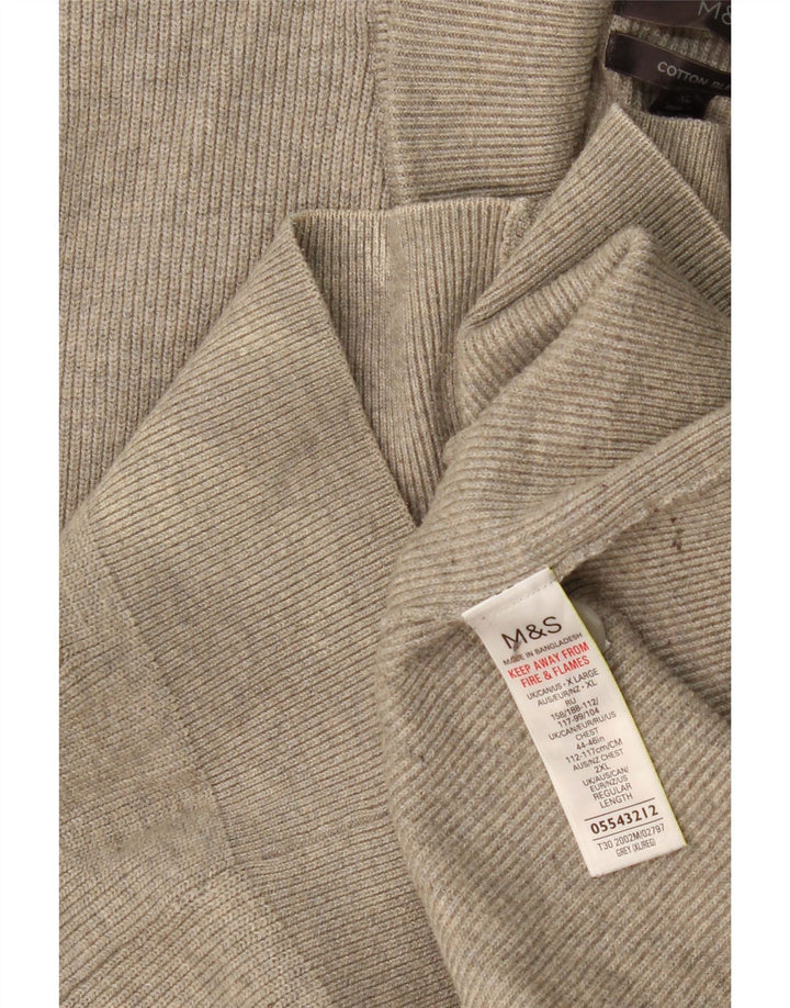 Мужской свитер-кардиган MARKS & SPENCER UK 44/46 XL, серый полиэстер