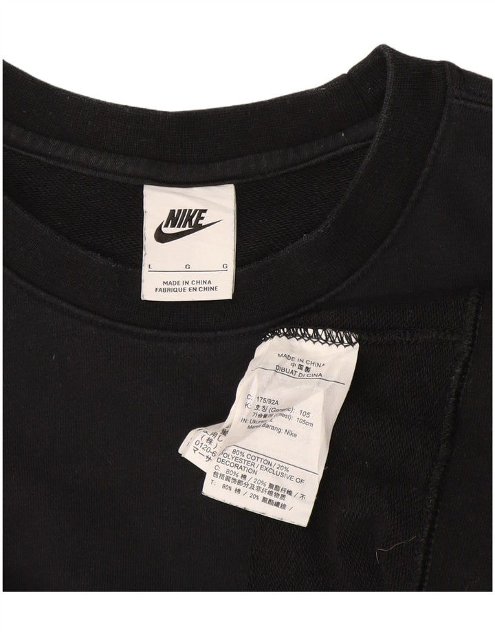 Мужской свитшот Nike, большой черный хлопковый джемпер