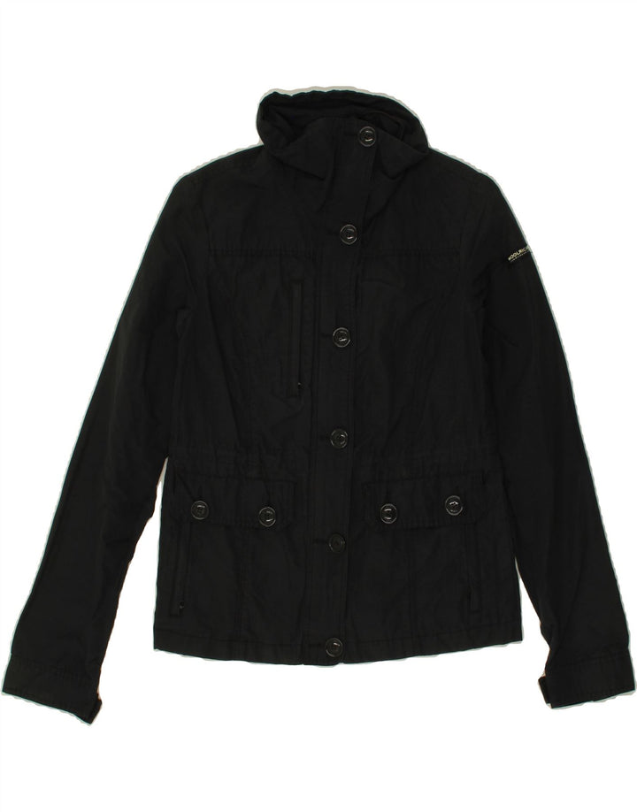WOOLRICH Womens Utility Jacket UK 10 Small Black Cotton Vintage Woolrich and Second-Hand Woolrich from Messina Hembry 