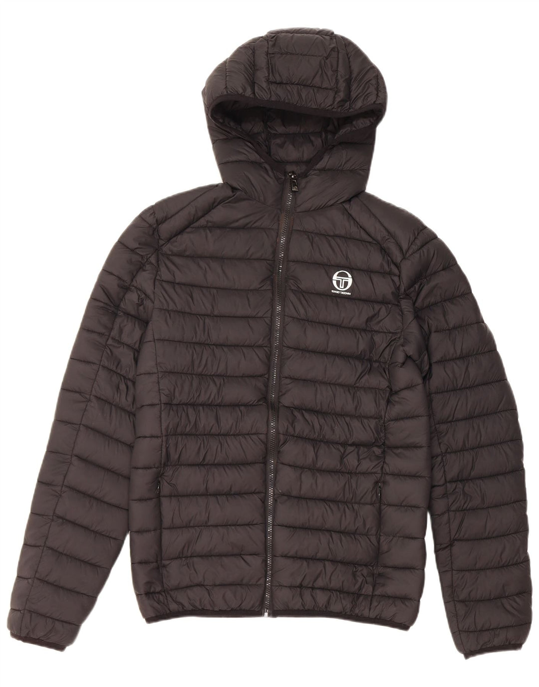 Мужская утепленная куртка с капюшоном Sergio Tacchini UK 36, маленькая, черный нейлон