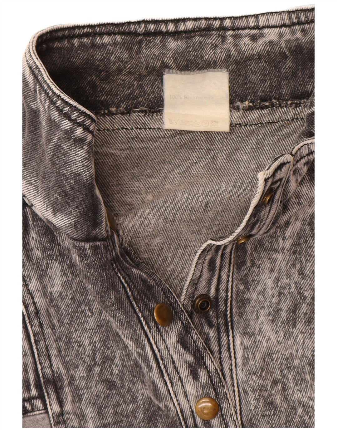 ВИНТАЖНЫЙ женский пуловер из джинсовой куртки UK 20 2XL Серый хлопок