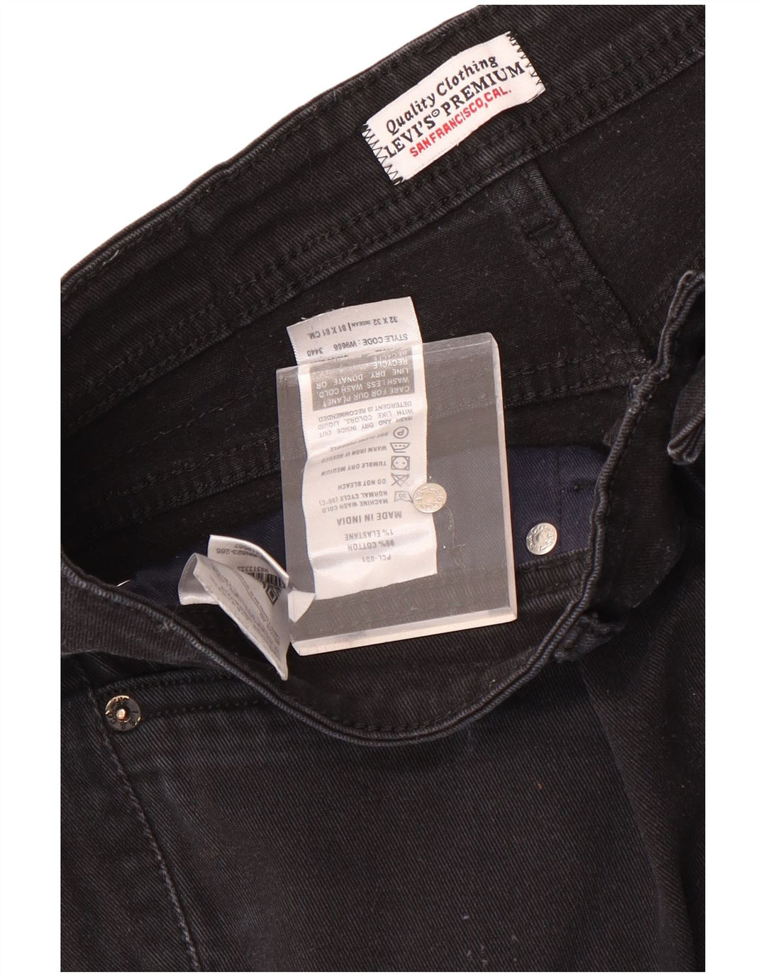 Мужские джинсы Bootcut Levi's W32 L29, черные, хлопковые