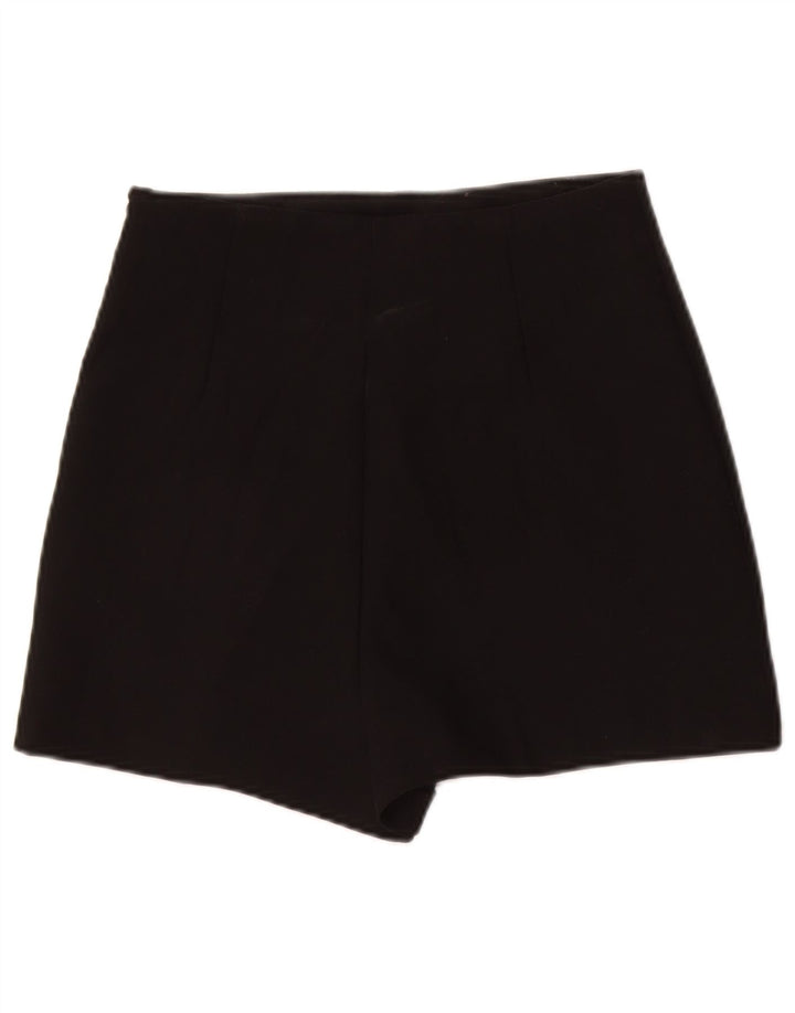 Женские шорты Zara UK 8, маленькие черные из полиэстера