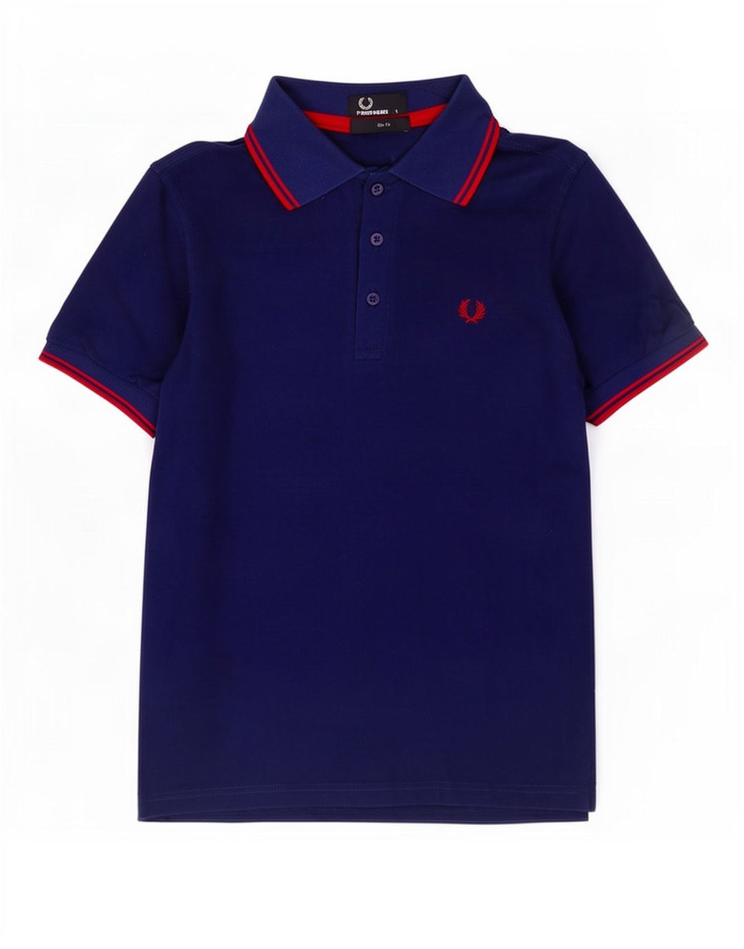 Мужская рубашка-поло приталенного кроя Fred Perry, маленькая, темно-синяя, хлопковая