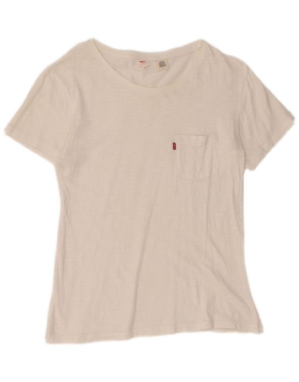Levi's Womens T-Shirt Top UK 14 Medium White Flecked