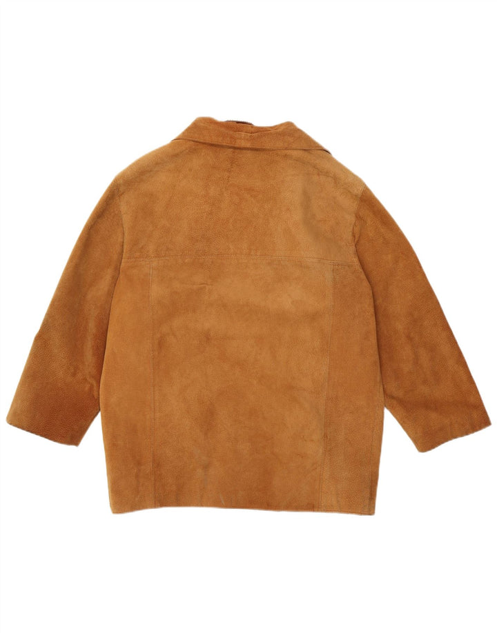 Винтажная женская замшевая куртка IT 48 XL Коричневая кожаная