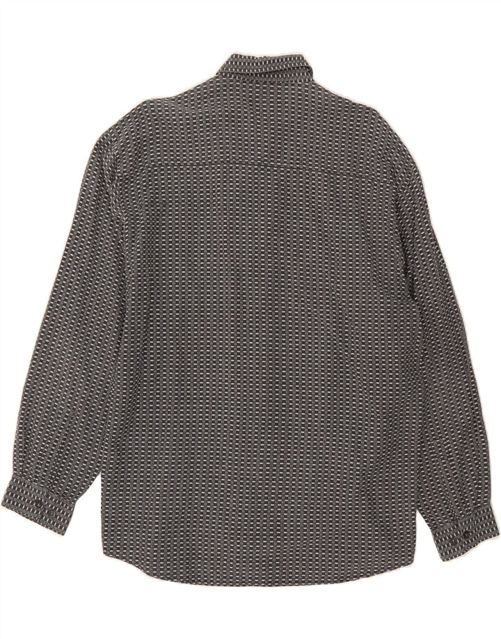 LERROS Mens Flannel Shirt XL Black Gingham Cotton Vintage Lerros and Second-Hand Lerros from Messina Hembry 