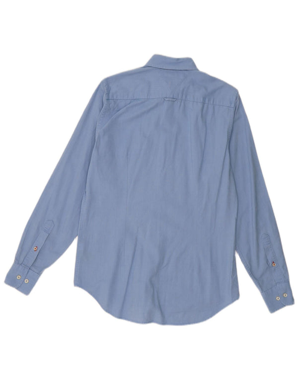 Tommy Hilfiger Мужская рубашка узкого кроя, маленький синий хлопок