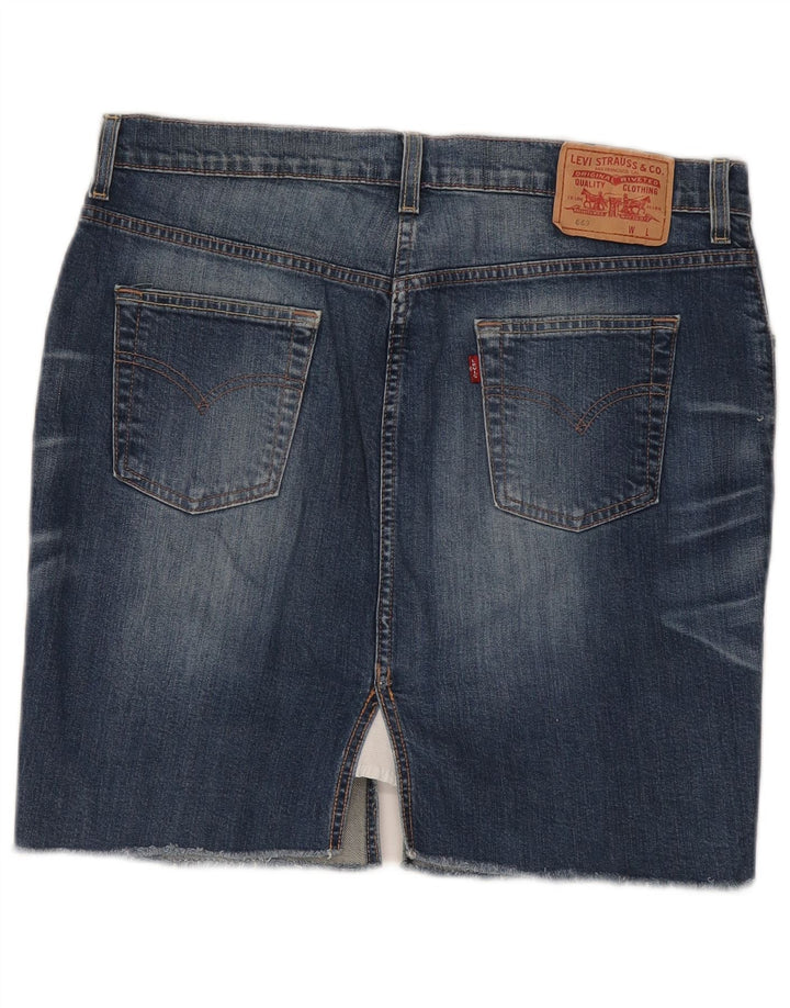 Женская джинсовая юбка Levi's 669 W34, большая синяя, хлопок