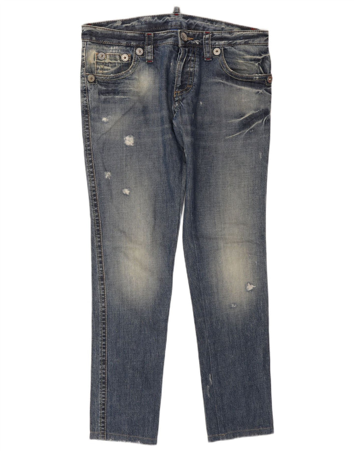 Dsquared2 Женские потертые узкие джинсы W32 L32 Синие, хлопок