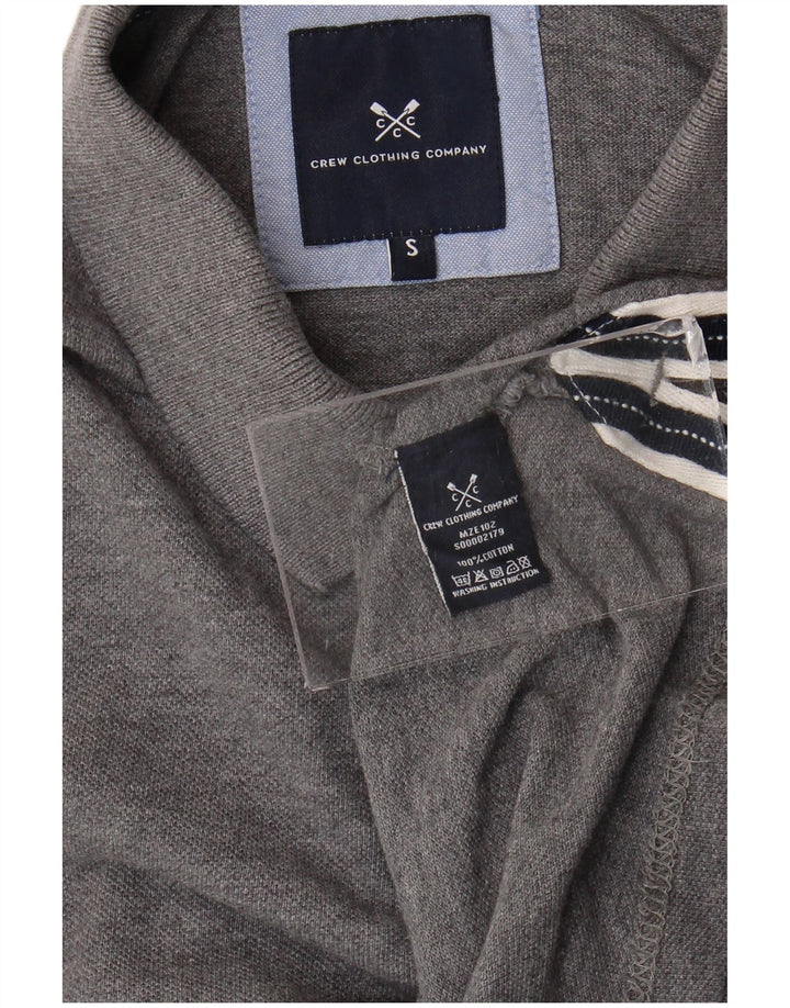 Crew Clothing Мужская рубашка-поло маленького серого цвета, хлопок