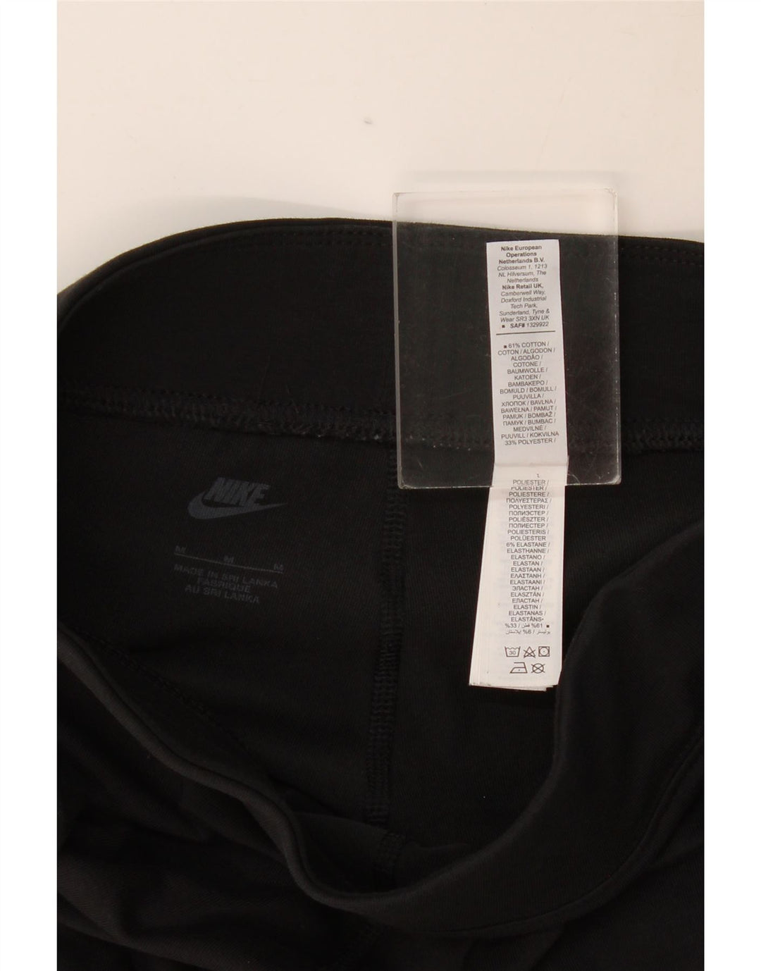 Женские леггинсы с рисунком Nike UK 12, хлопковые, средние, черные