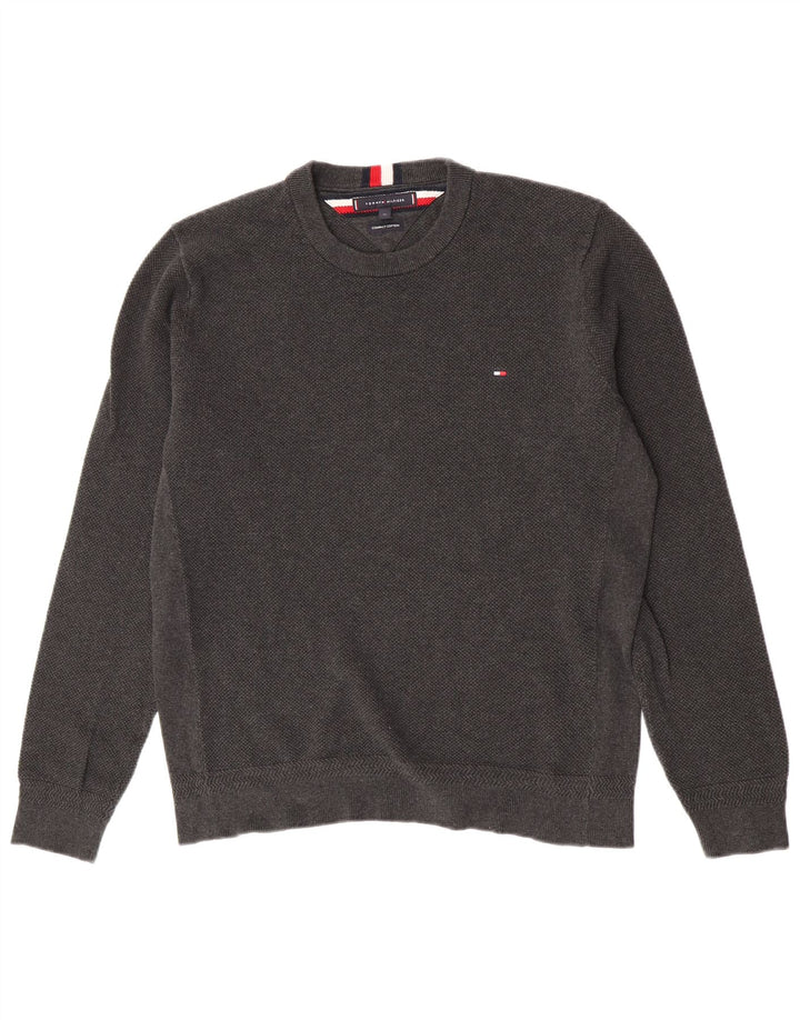 Мужской джемпер с круглым вырезом Tommy Hilfiger XL, серый хлопок
