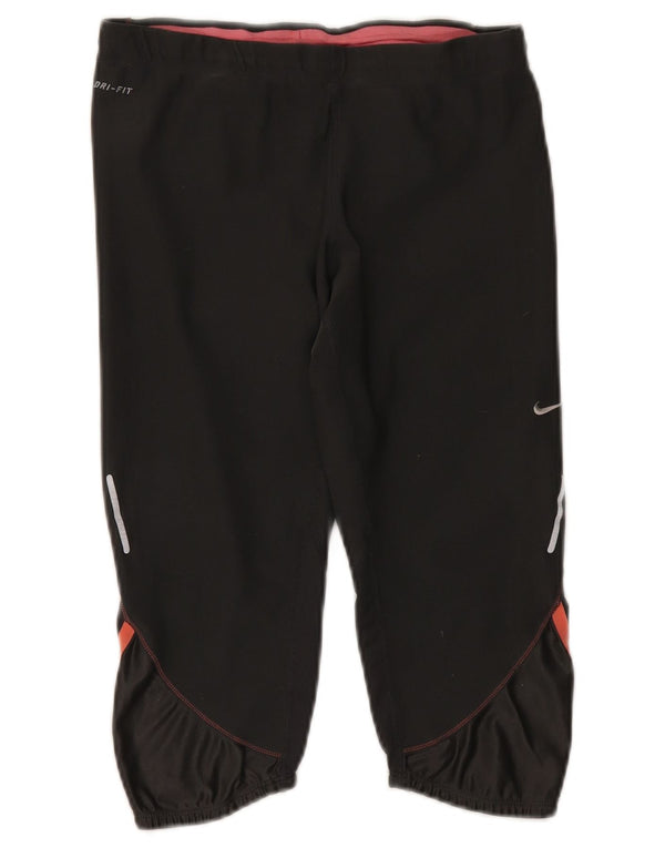 Женские спортивные брюки-капри Nike Dri Fit UK 14, средний черный полиэстер