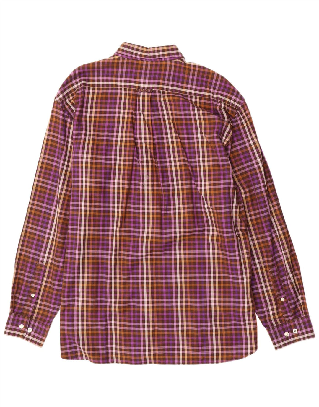 Мужская рубашка стандартного кроя Gant XL, фиолетовая, хлопковая в мелкую клетку