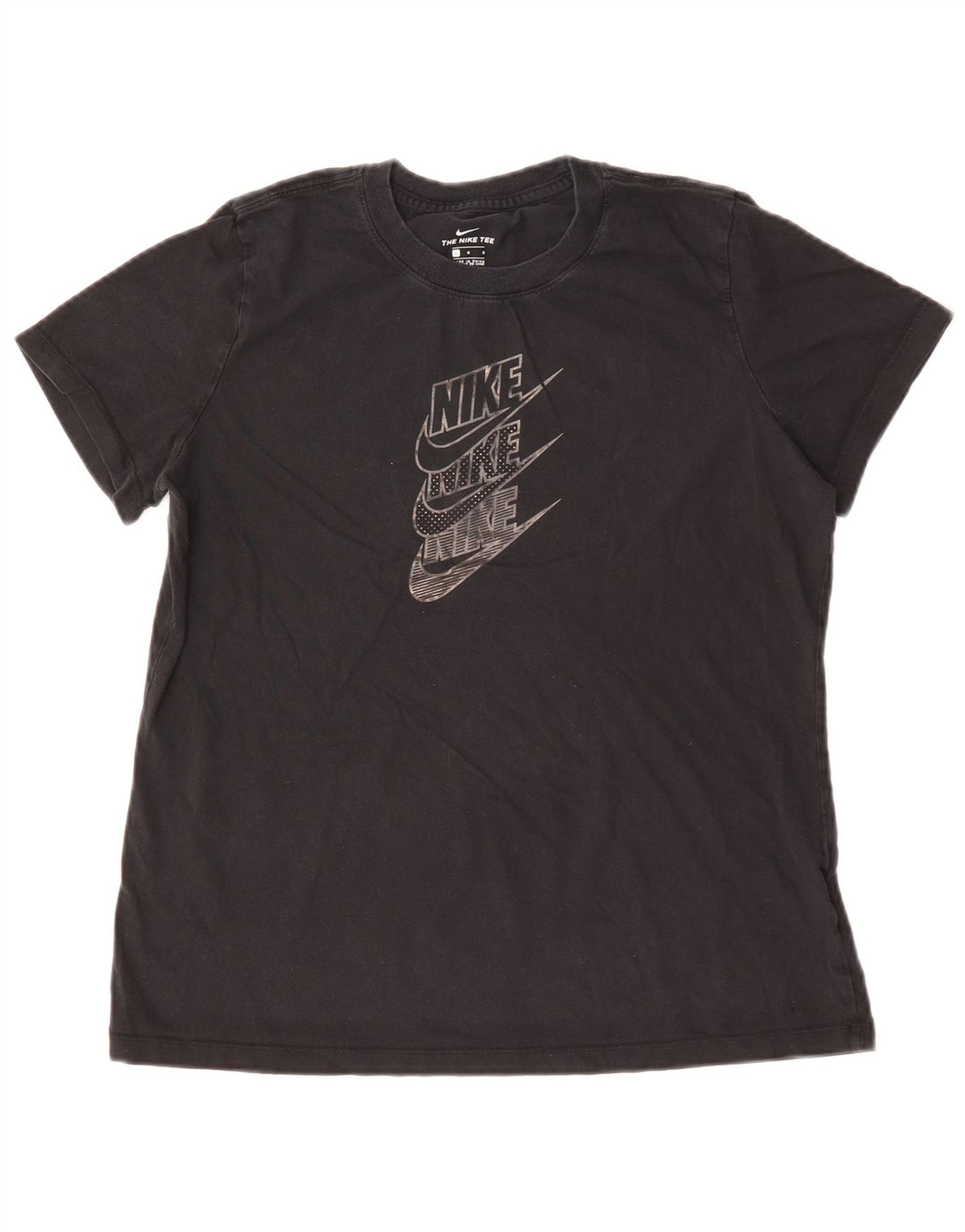 Женская футболка с рисунком NIKE UK 14, большой размер, черный хлопок