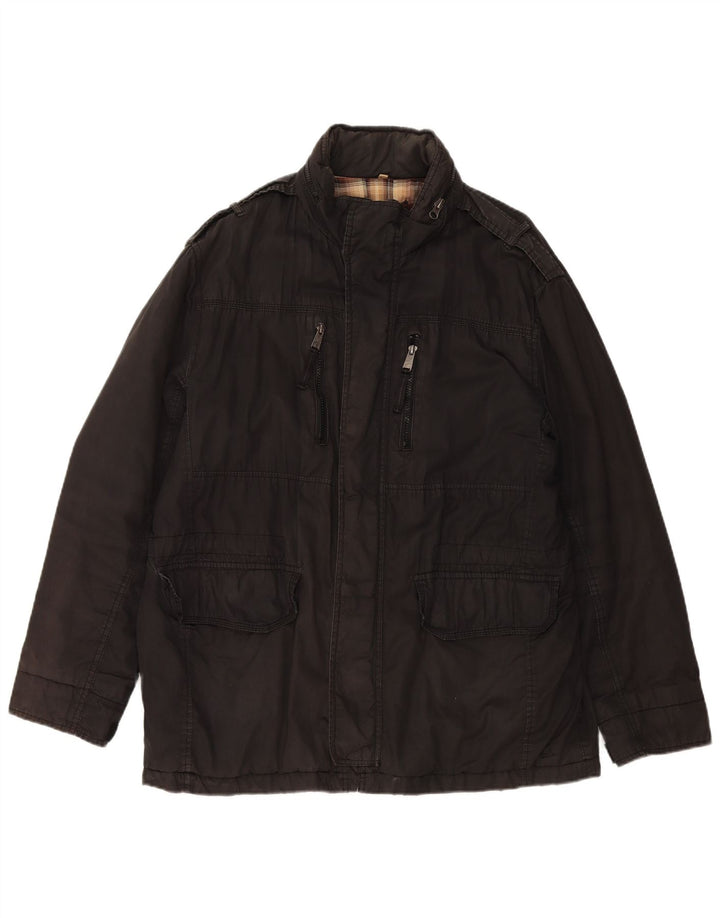 MANTARAY Mens Utility Jacket UK 40 Large Black Cotton