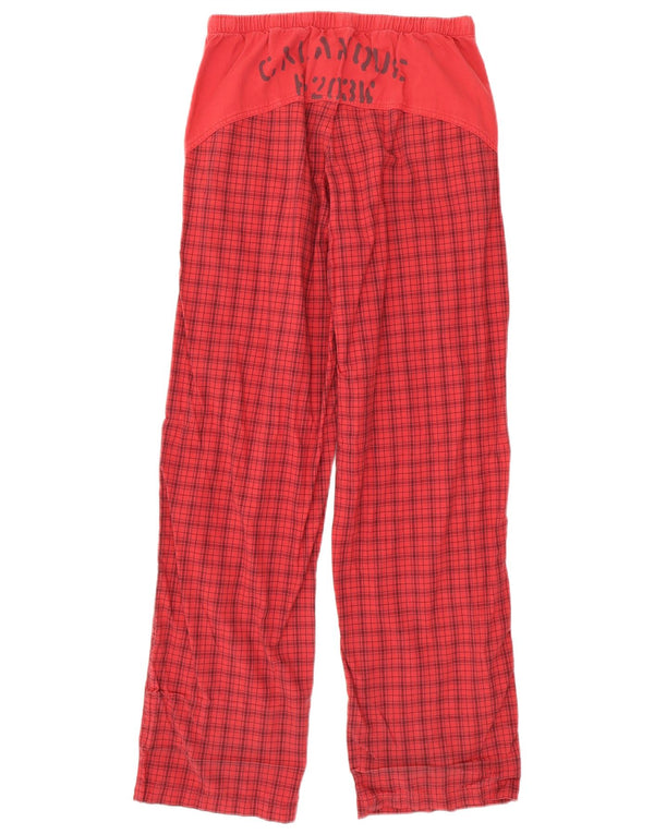 Think Pink Женские прямые брюки с рисунком W30 L32, хлопок в красную клетку
