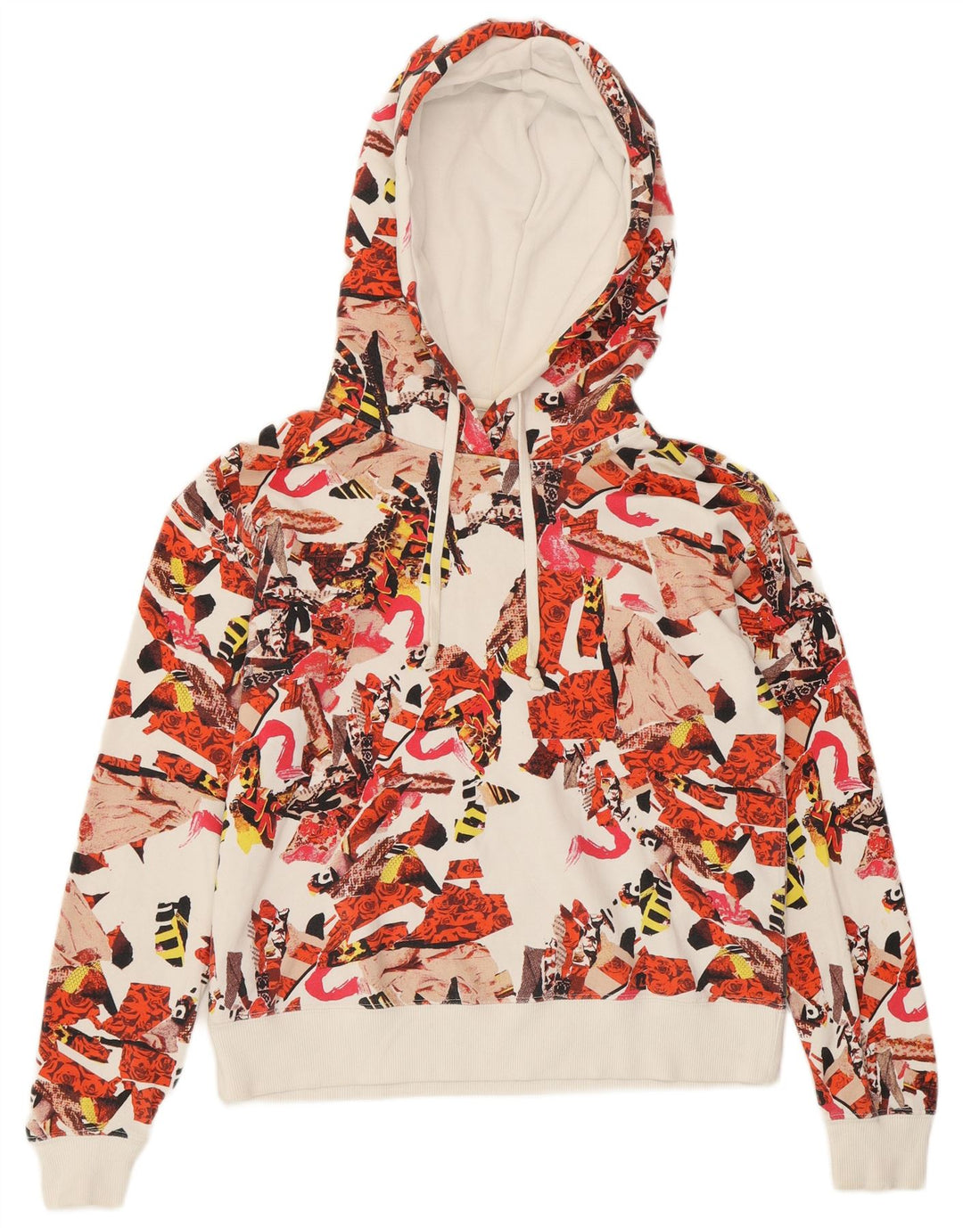 Женский джемпер с капюшоном CONVERSE с абстрактным узором UK 10, маленький разноцветный