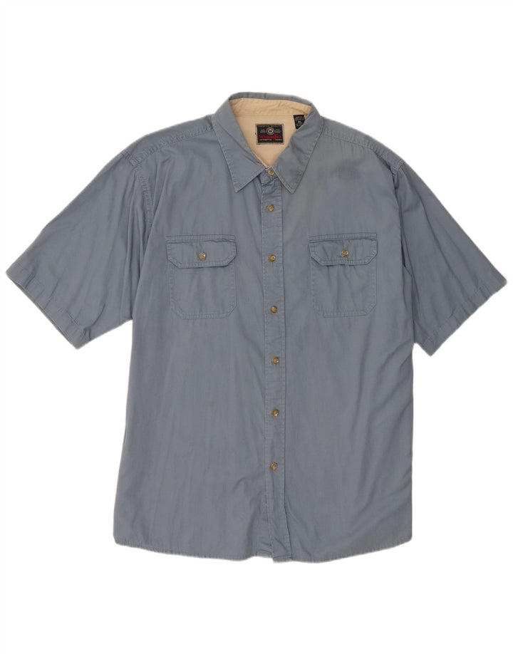 Мужская рубашка с коротким рукавом Wrangler XL, синяя, хлопок