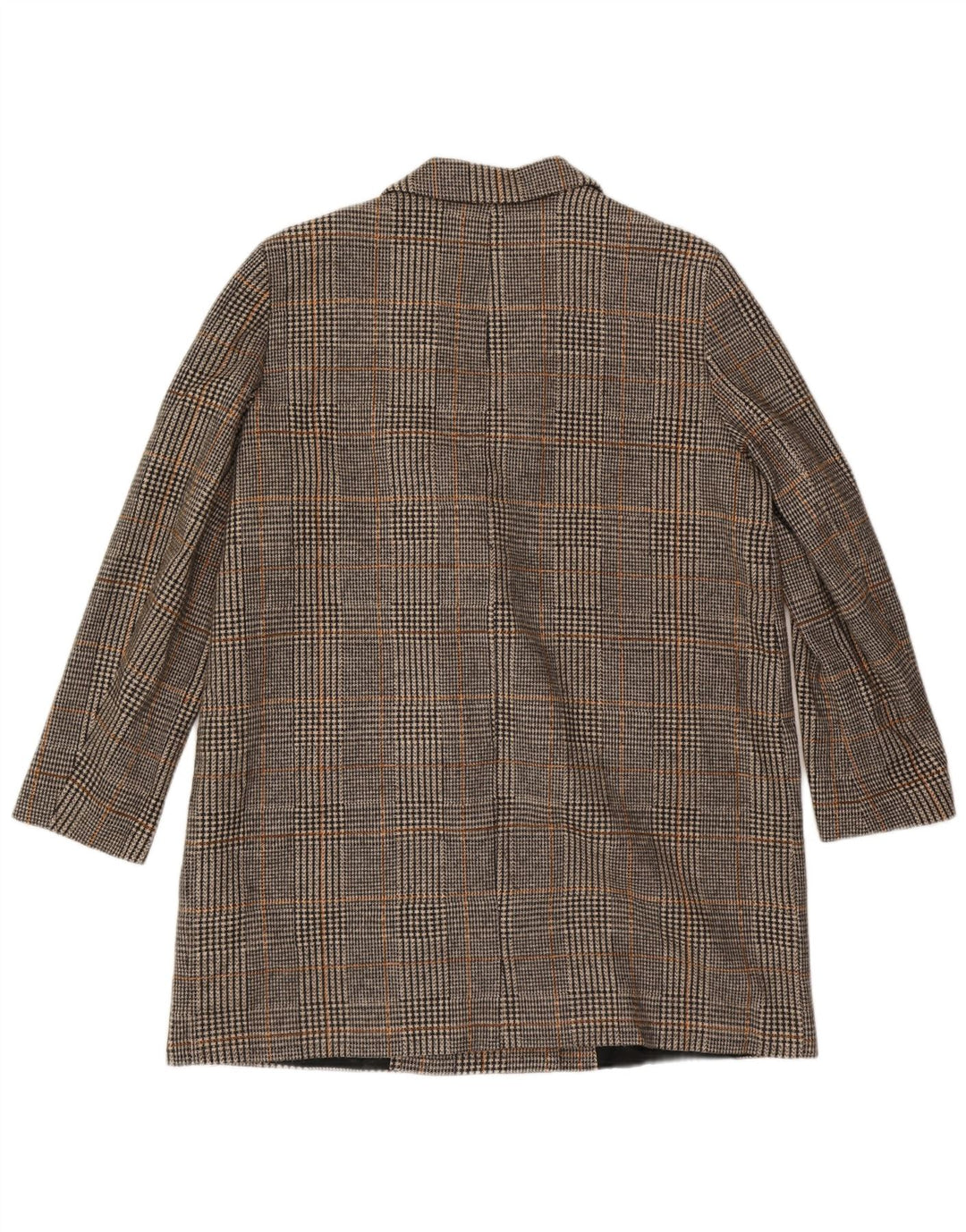Женское двубортное пальто ZARA UK 20 2XL, серое, полиэстер с узором «гусиные лапки»