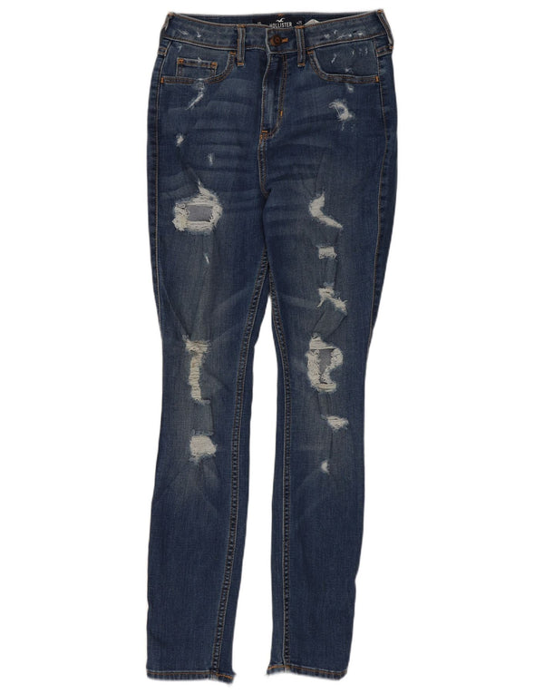 Женские потертые джинсы скинни Hollister США 1 XS W25 L28 Синий хлопок