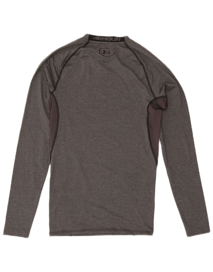 Мужской топ Under Armour Heat Gear с длинным рукавом, средний серый с цветными блоками