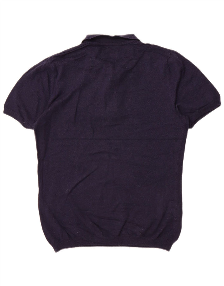 Мужской свитер Farah с короткими рукавами и воротником-поло, средний, темно-синий