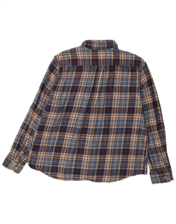 Мужская фланелевая рубашка EDDIE BAUER 2XL, синяя клетка, хлопок