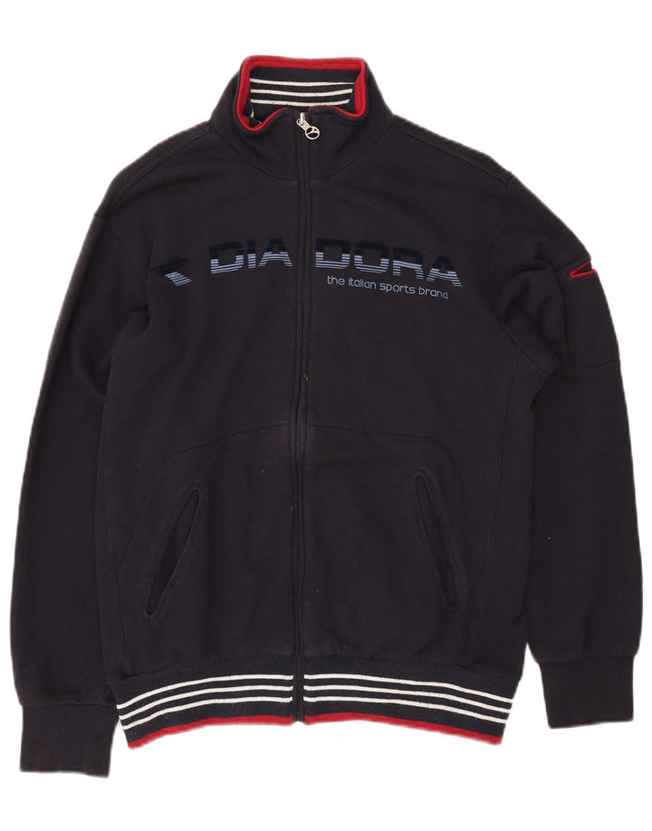 DIADORA Мужской спортивный костюм с графическим рисунком, верхняя куртка, средний темно-синий, хлопок