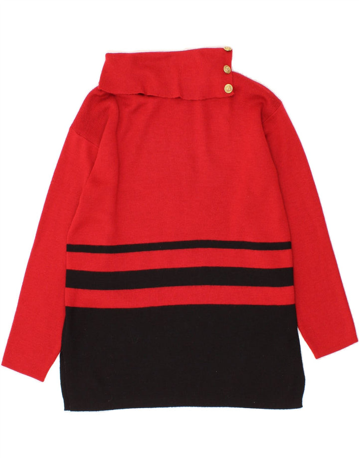 ST. BERNARD Womens Roll Neck Jumper Sweater EU 38/40 Medium Red Vintage St. Bernard and Second-Hand St. Bernard from Messina Hembry 
