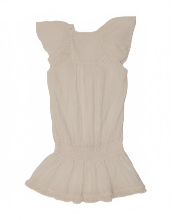 Simona Barbieri Женское двойное платье с заниженной талией UK 6 XS Белый цветочный принт