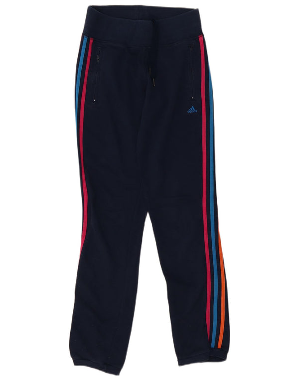 Adidas Womens Climalite Tracksuit Trousers Joggers UK 4/6 XS Navy Blue