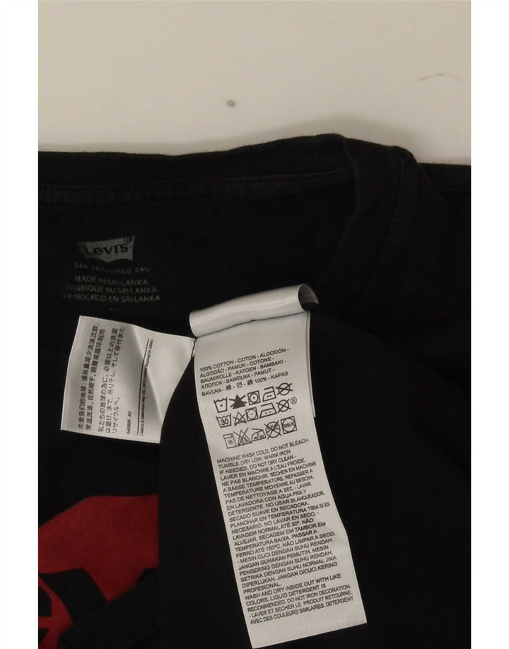Женская футболка с рисунком Levi's Top UK 12, средний черный хлопок