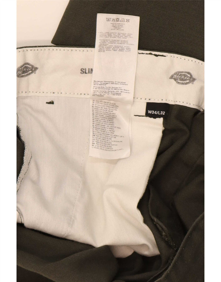 Мужские прямые узкие брюки-чинос Dickies W34 L32, зеленый полиэстер
