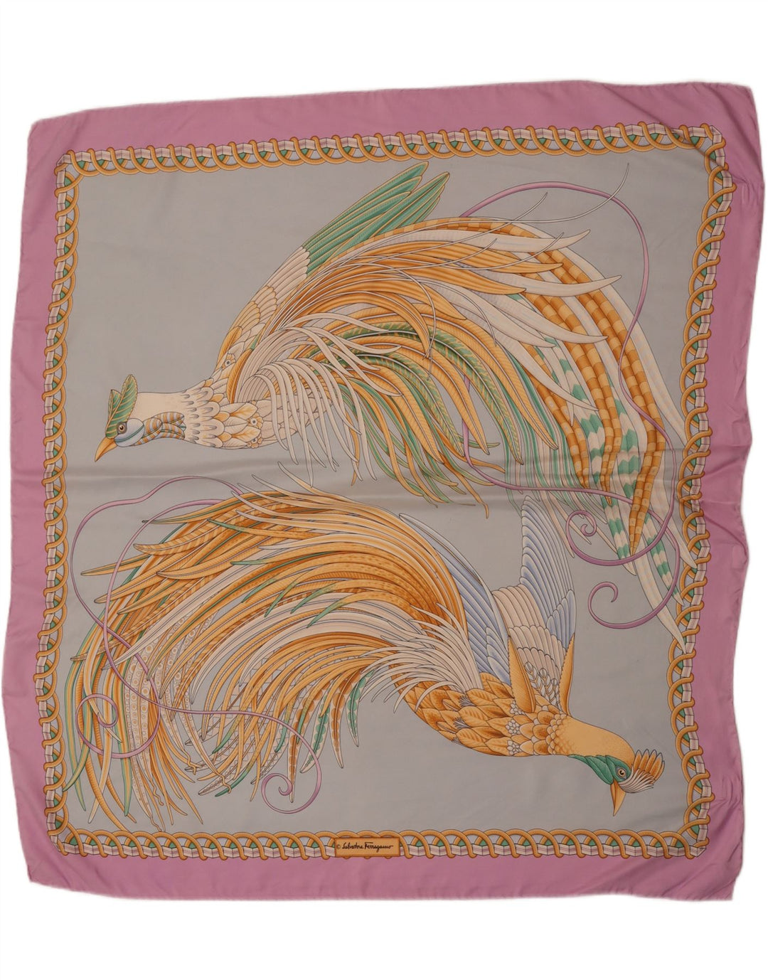 Женский квадратный шарф Salvatore Ferragamo, разноцветный дизайнерский, один размер