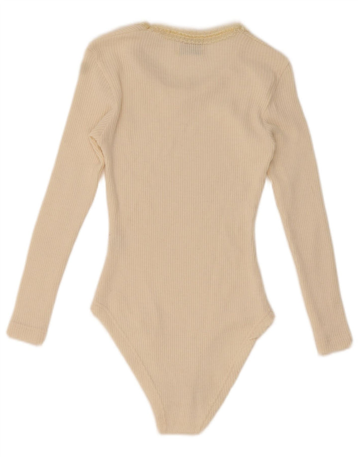 Женское боди с длинным рукавом Compagnie UK 12 Medium Off White