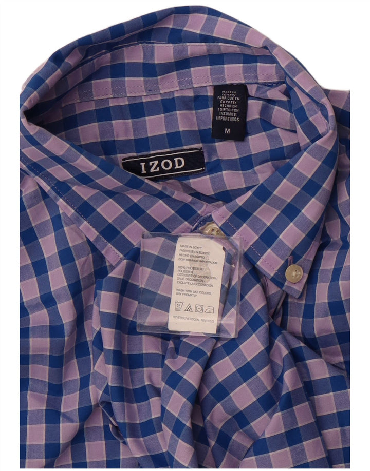 IZOD Мужская рубашка среднего синего цвета в клетку из полиэстера