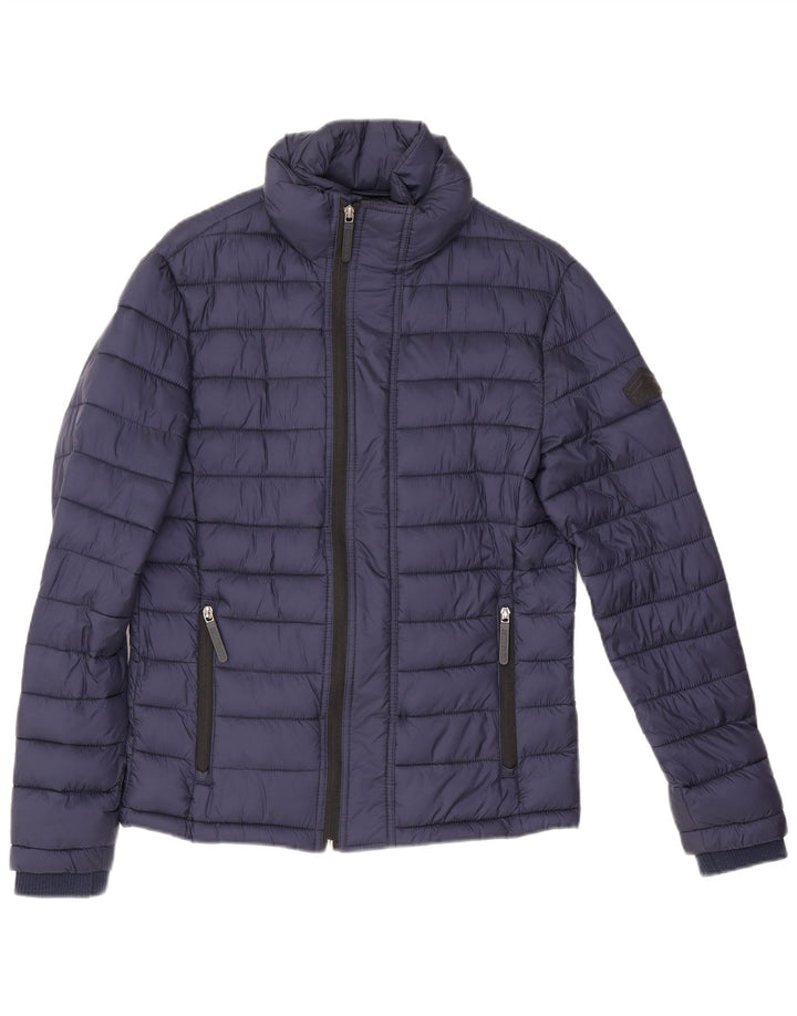 Мужская стеганая куртка Superdry UK 36, маленькая, темно-синяя, нейлон