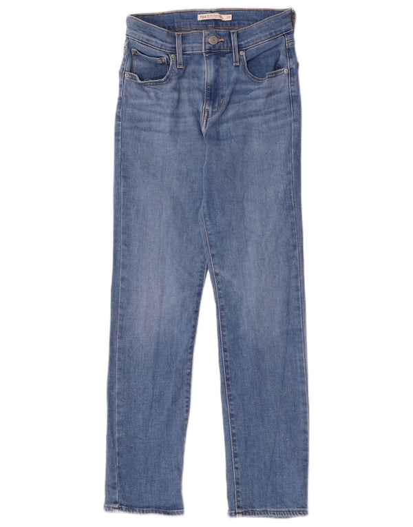 Женские прямые джинсы Levi's 724 с высокой посадкой W24 L26, синие, хлопок