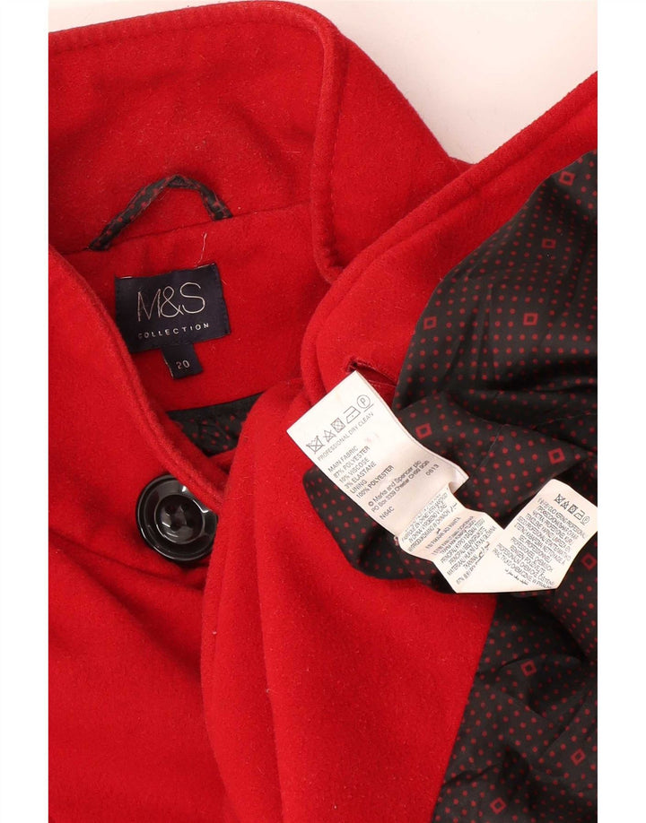 Marks & Spencer Женское двубортное пальто в стиле милитари UK 20 2XL Красный