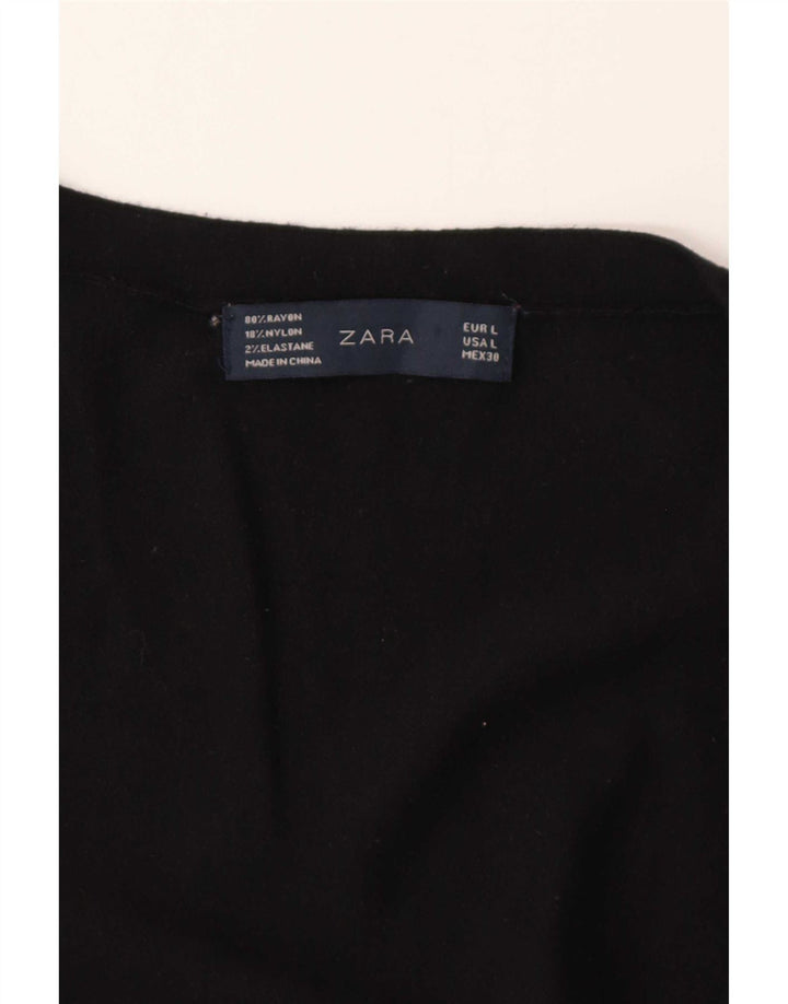Женский кардиган Zara UK 16, большой черный вискоза