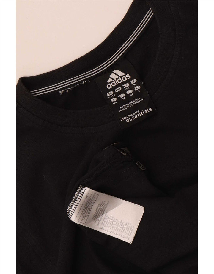 Adidas Топ с длинным рукавом для мальчиков 13-14 лет, черный хлопок