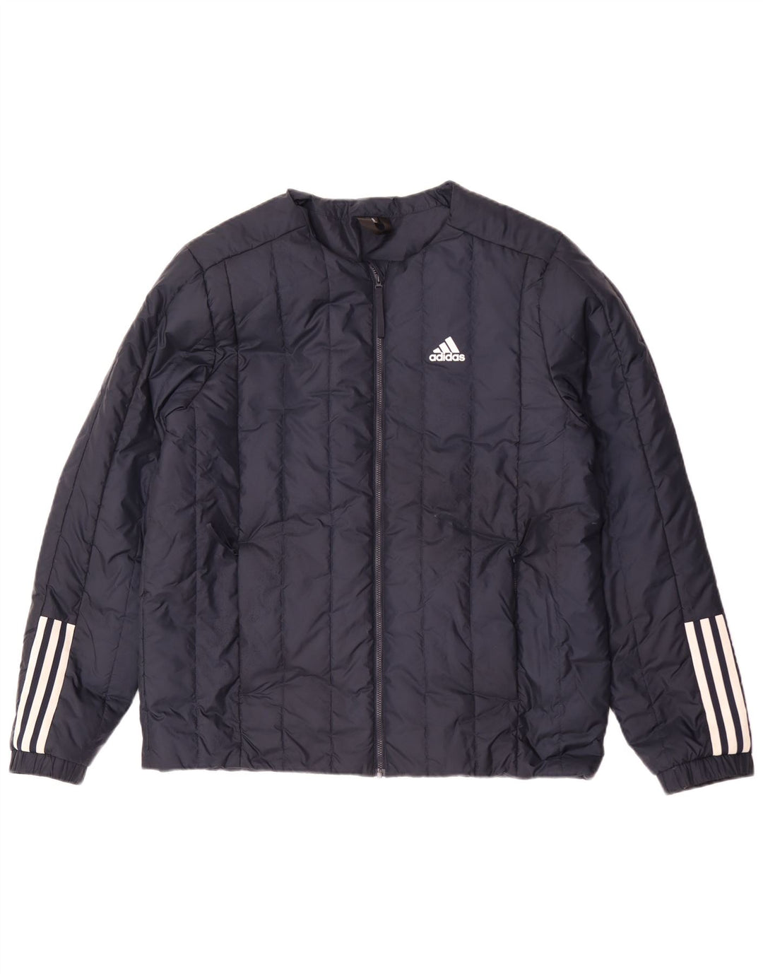 Мужская стеганая куртка Adidas UK 40, большая темно-синяя, полиэстер