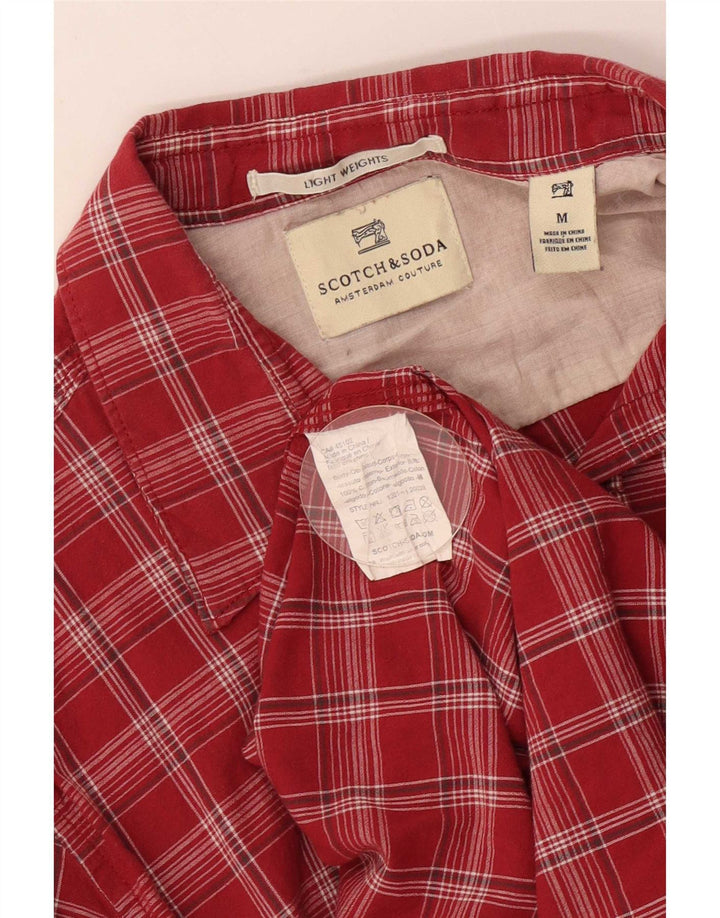 Мужская рубашка Scotch & Soda из хлопка в красную клетку среднего размера