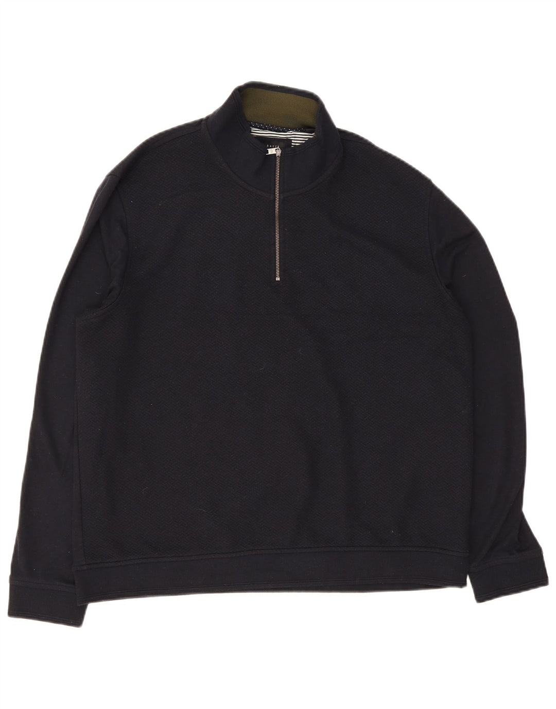 Мужской джемпер с воротником на молнии Ted Baker, размер 6, 2XL, темно-синий