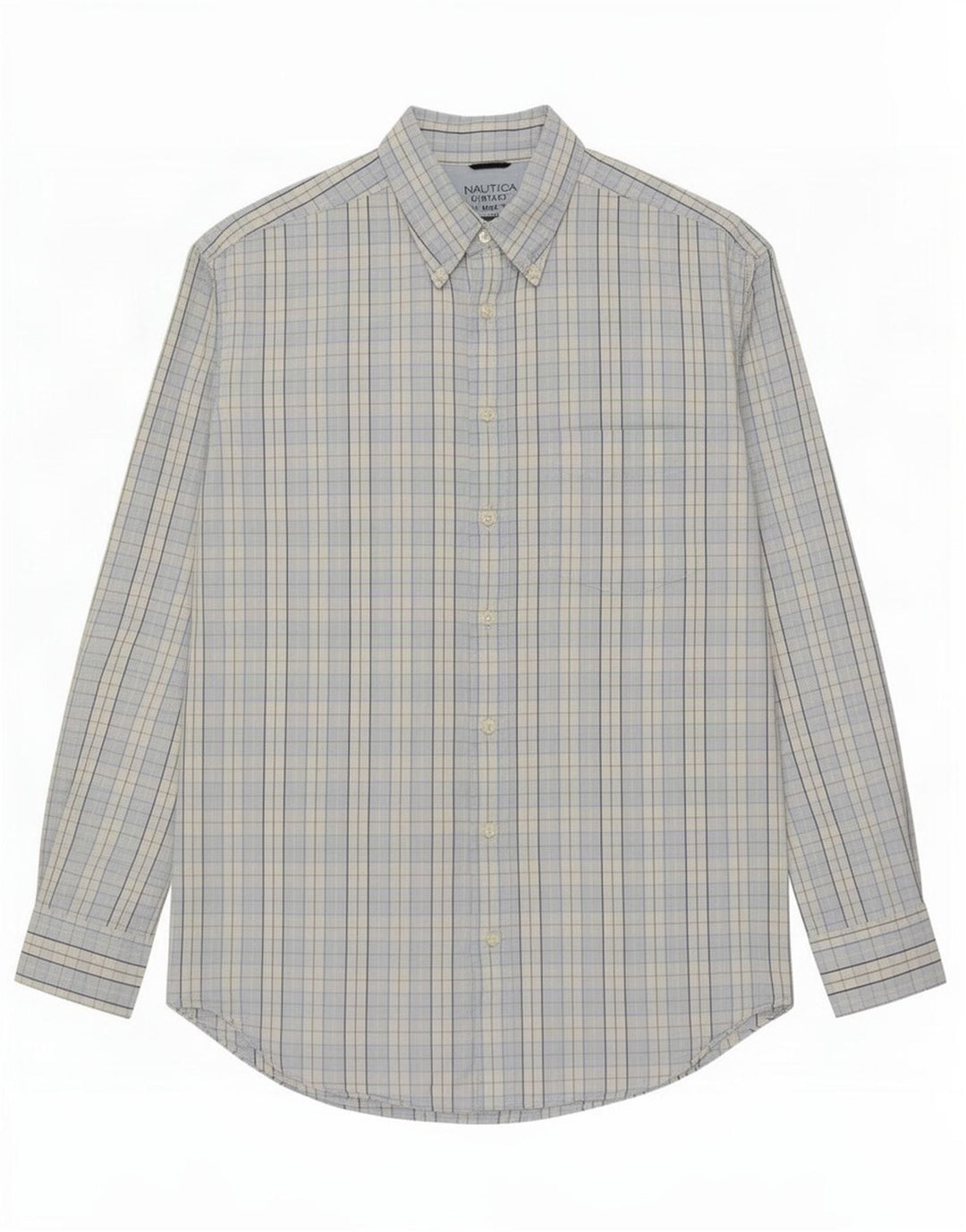 Мужская рубашка Nautica XL, синяя клетка, хлопок